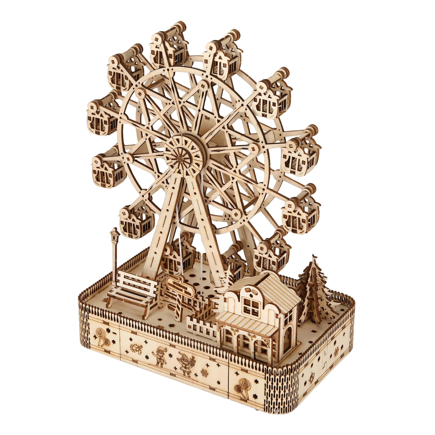 3D Wooden Ferris Wheel Puzzle Kit