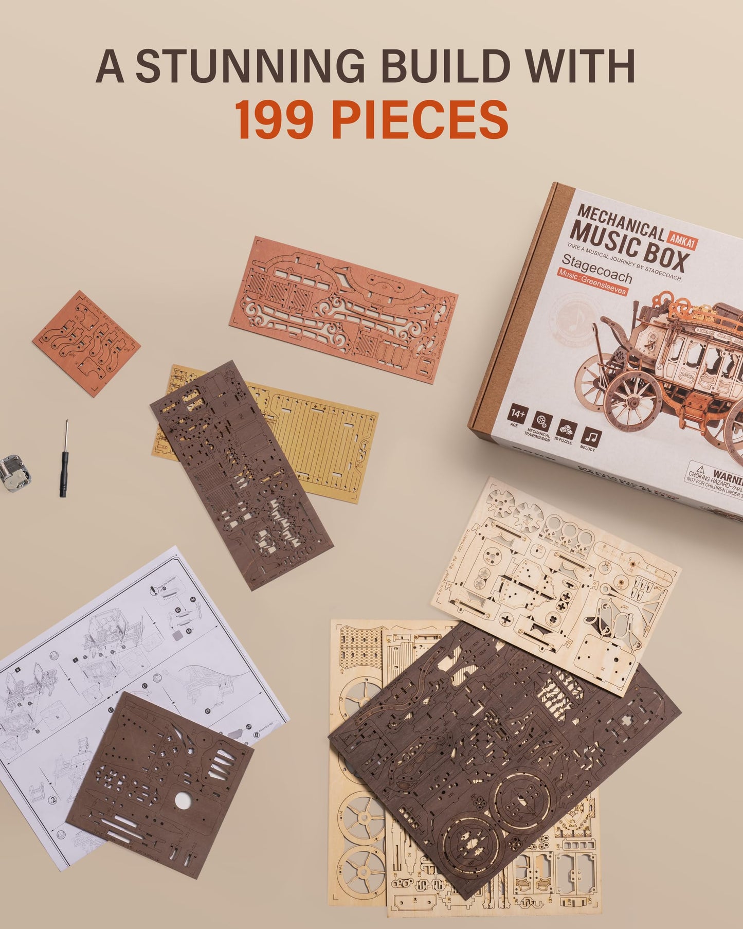 3D Wooden Stagecoach Puzzle
