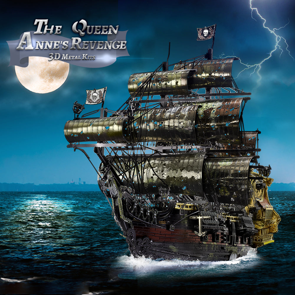 3D Metal Puzzle Pirate Ship - Queen Anne's Revenge Model Kit