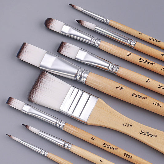 Nylon Brush Set for Watercolor & Oil Painting