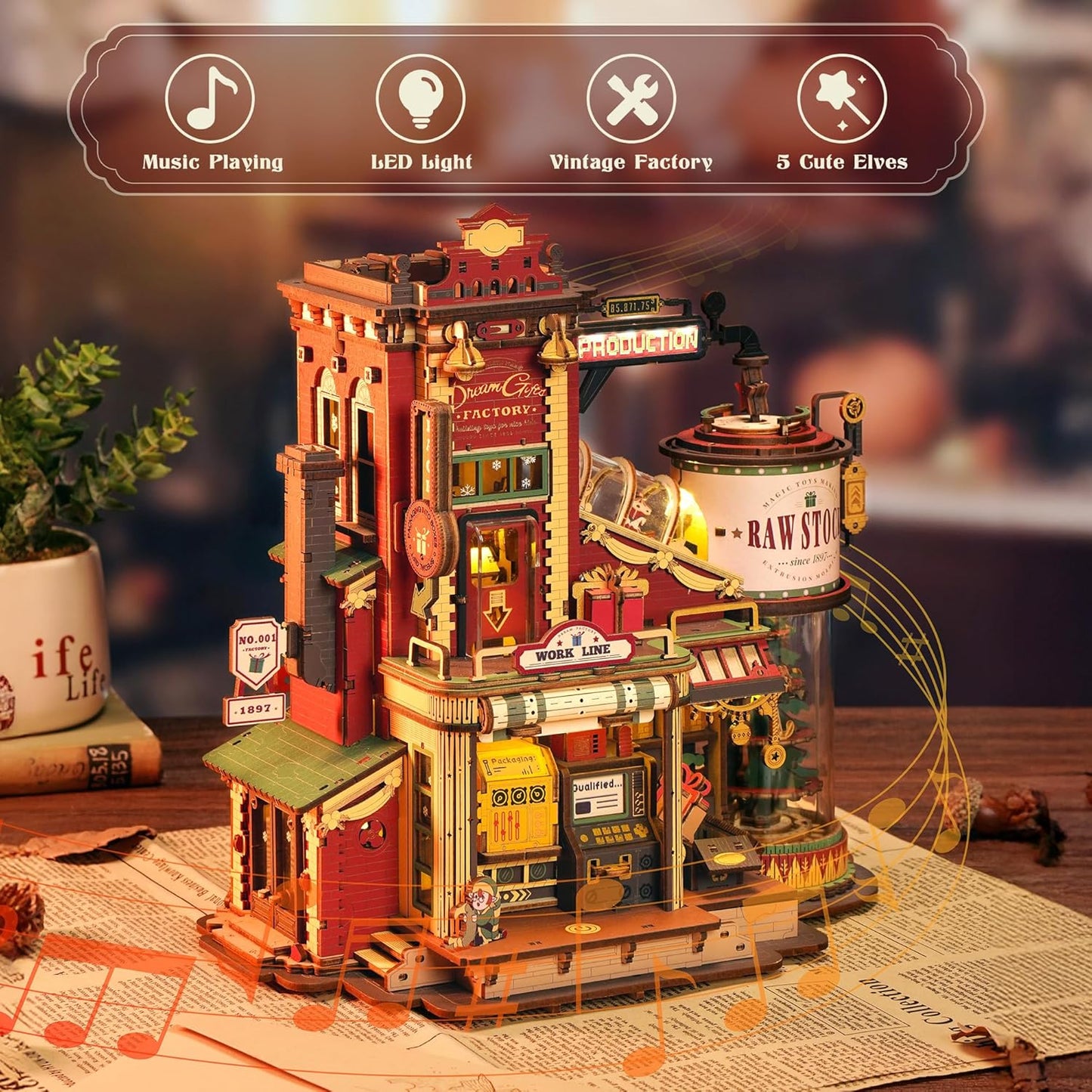 3D Wooden Puzzle Music Box 