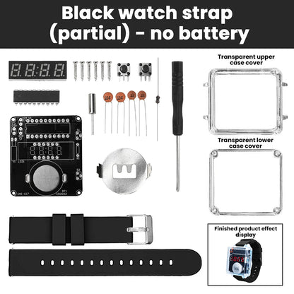 DIY LED Watch Kit - Transparent Red Display Soldering Fun
