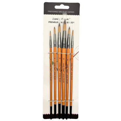 Artist Paint Brushes Set - 6pcs for Acrylic, Oil, Watercolor
