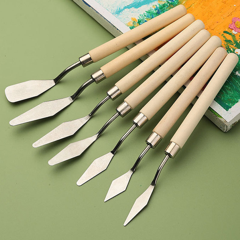 Stainless Steel Oil Painting Knives Set - 7Pcs Artist Tools
