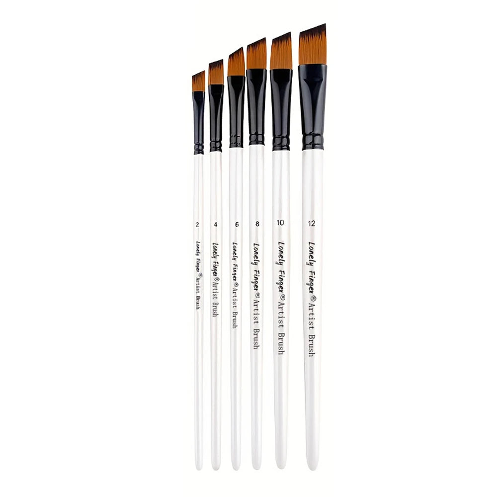 Artist Paint Brushes Set - 6pcs for Acrylic, Oil, Watercolor