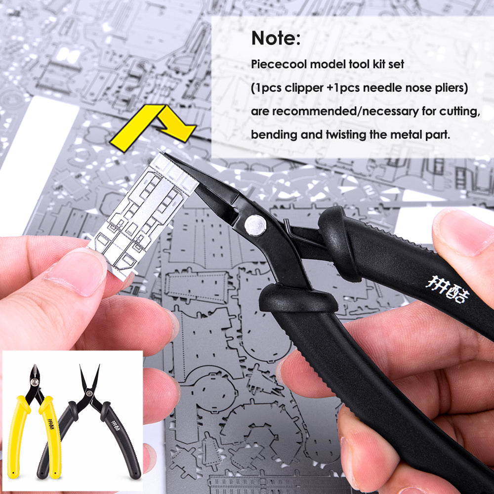 Piececool 3D Metal Model Tool Set: Clipper & Needle Nose Pliers