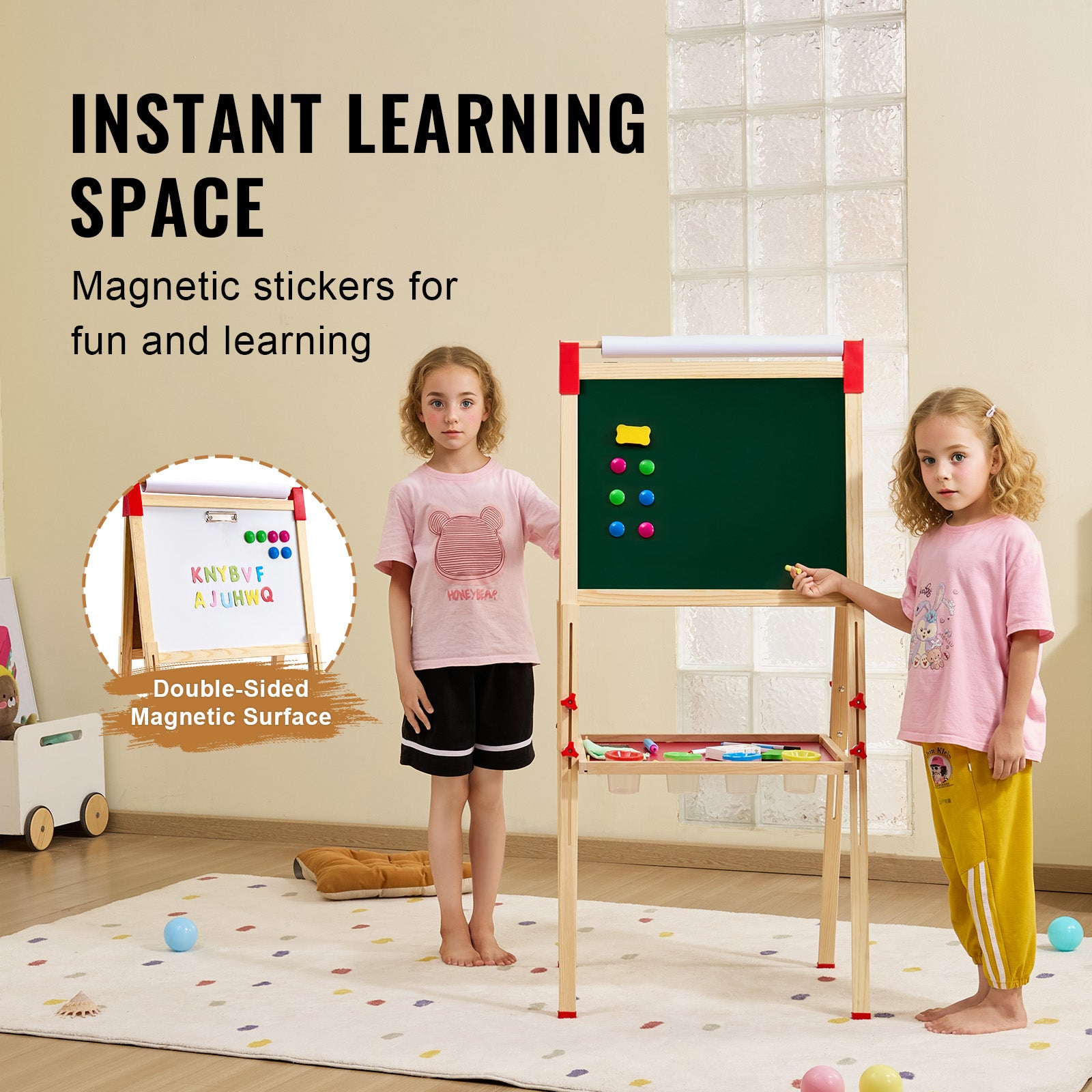 Magnetic Kids Art Easel - Double-Sided Creativity & Learning