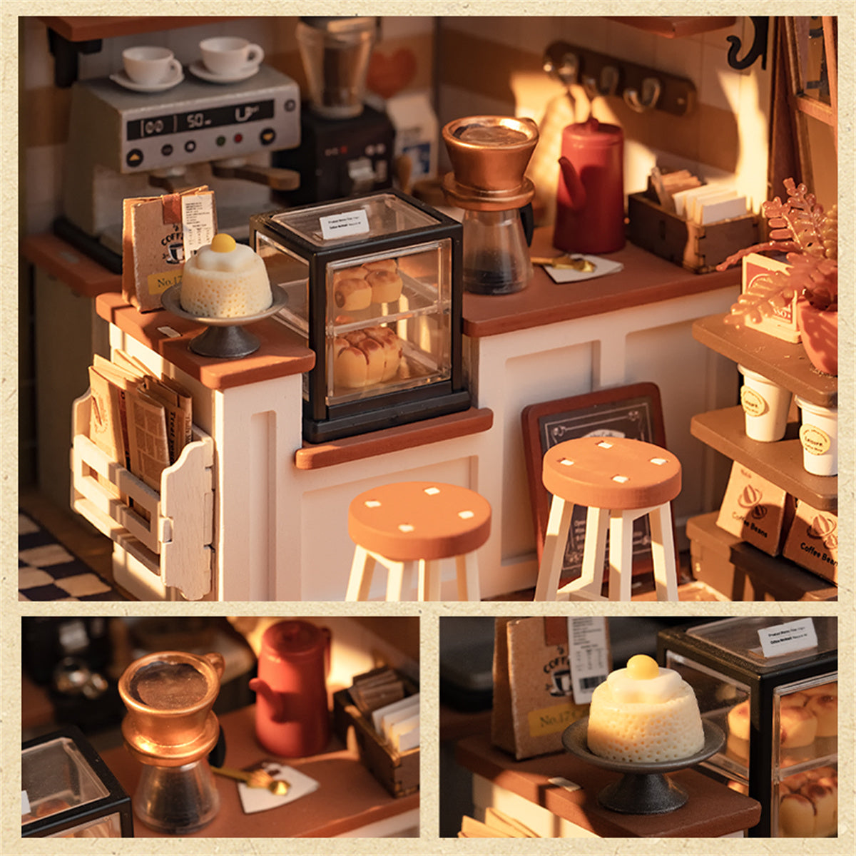 Miniature Coffee House 3D Puzzle DIY Kit: Perfect Gift Idea
