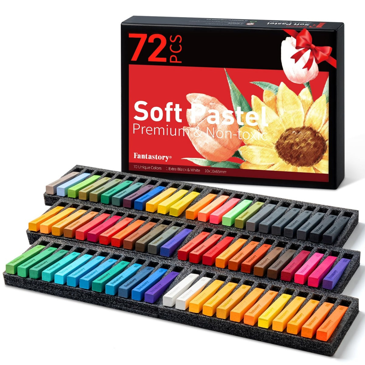 72 Colors Soft Chalk Pastels Set - Non-Toxic for Artists