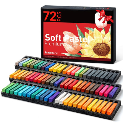 72 Colors Soft Chalk Pastels Set - Non-Toxic for Artists