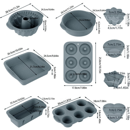 Silicone Baking Molds Set - Non-Stick, Easy Clean, 30Pcs