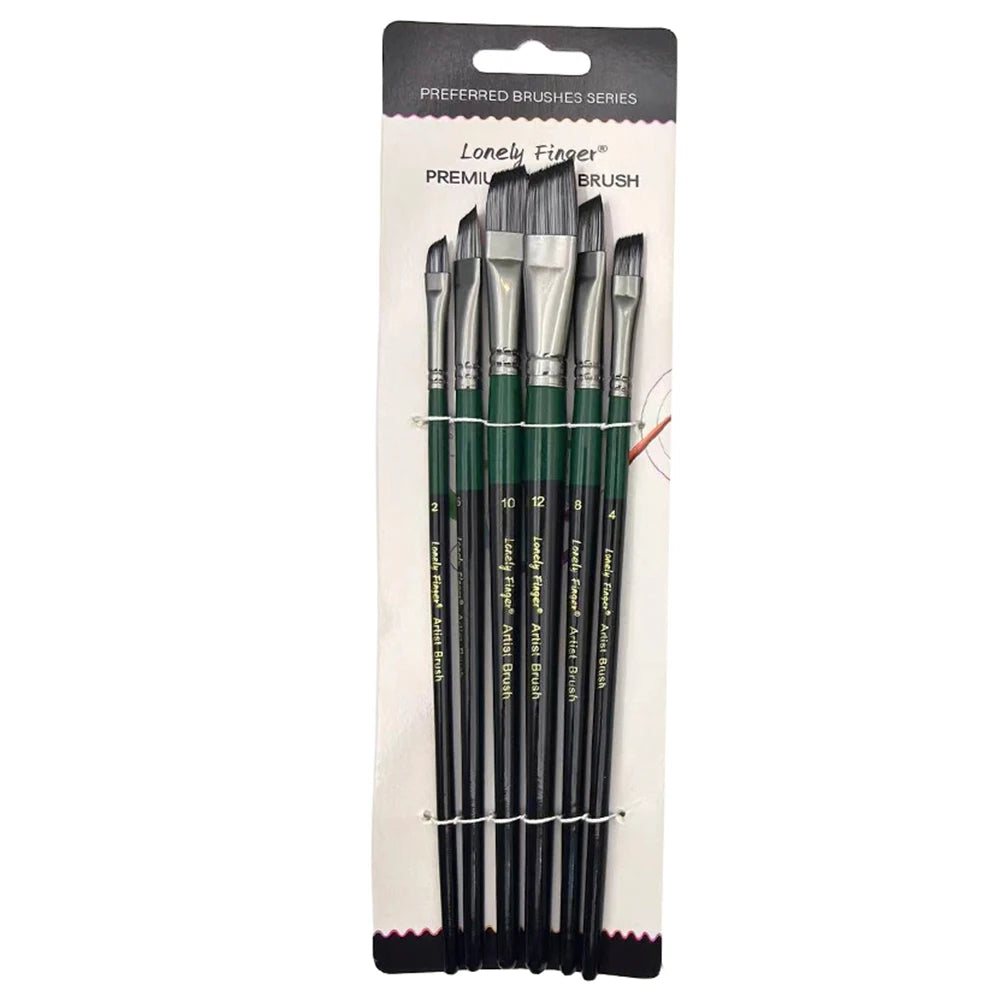 Artist Paint Brushes Set - 6pcs for Acrylic, Oil, Watercolor