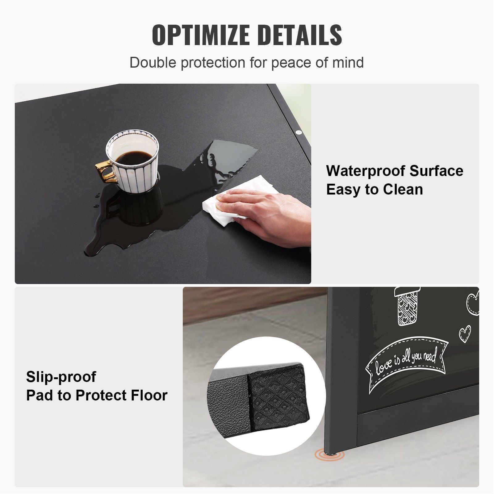 Space Saving Wall Desk with Chalkboard - Foldable & Stylish