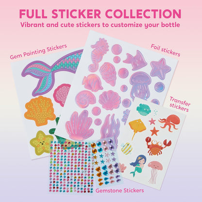 Mermaid DIY Water Bottle Kit - Gem Painting Crafts for Girls