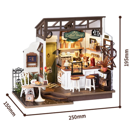 Miniature Coffee House 3D Puzzle DIY Kit: Perfect Gift Idea