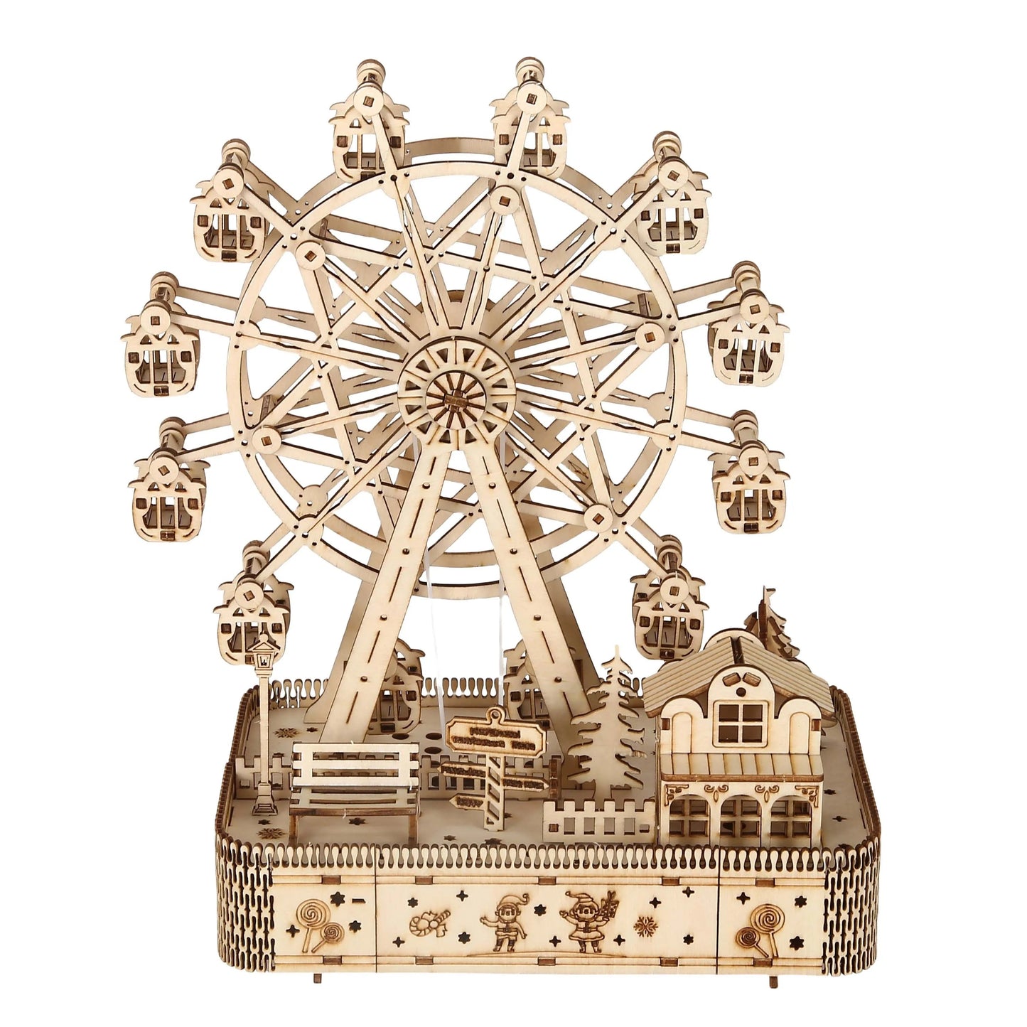 3D Wooden Ferris Wheel Puzzle Kit