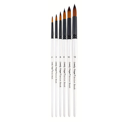 Artist Paint Brushes Set - 6pcs for Acrylic, Oil, Watercolor