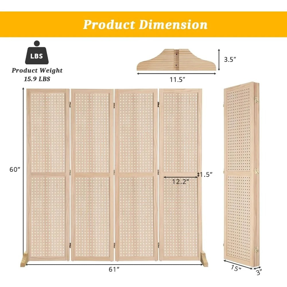 Pegboard 4-Panel Display Stand