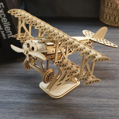 3D Wooden Puzzle Bi-Plane