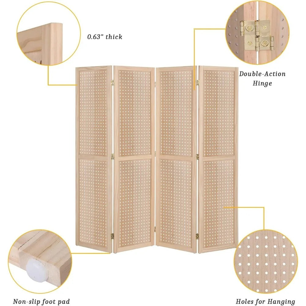 Pegboard 4-Panel Display Stand