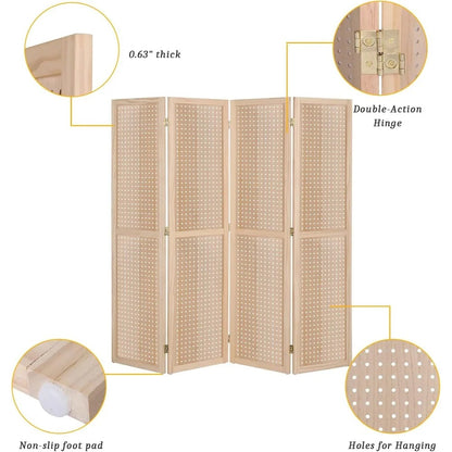 Pegboard 4-Panel Display Stand